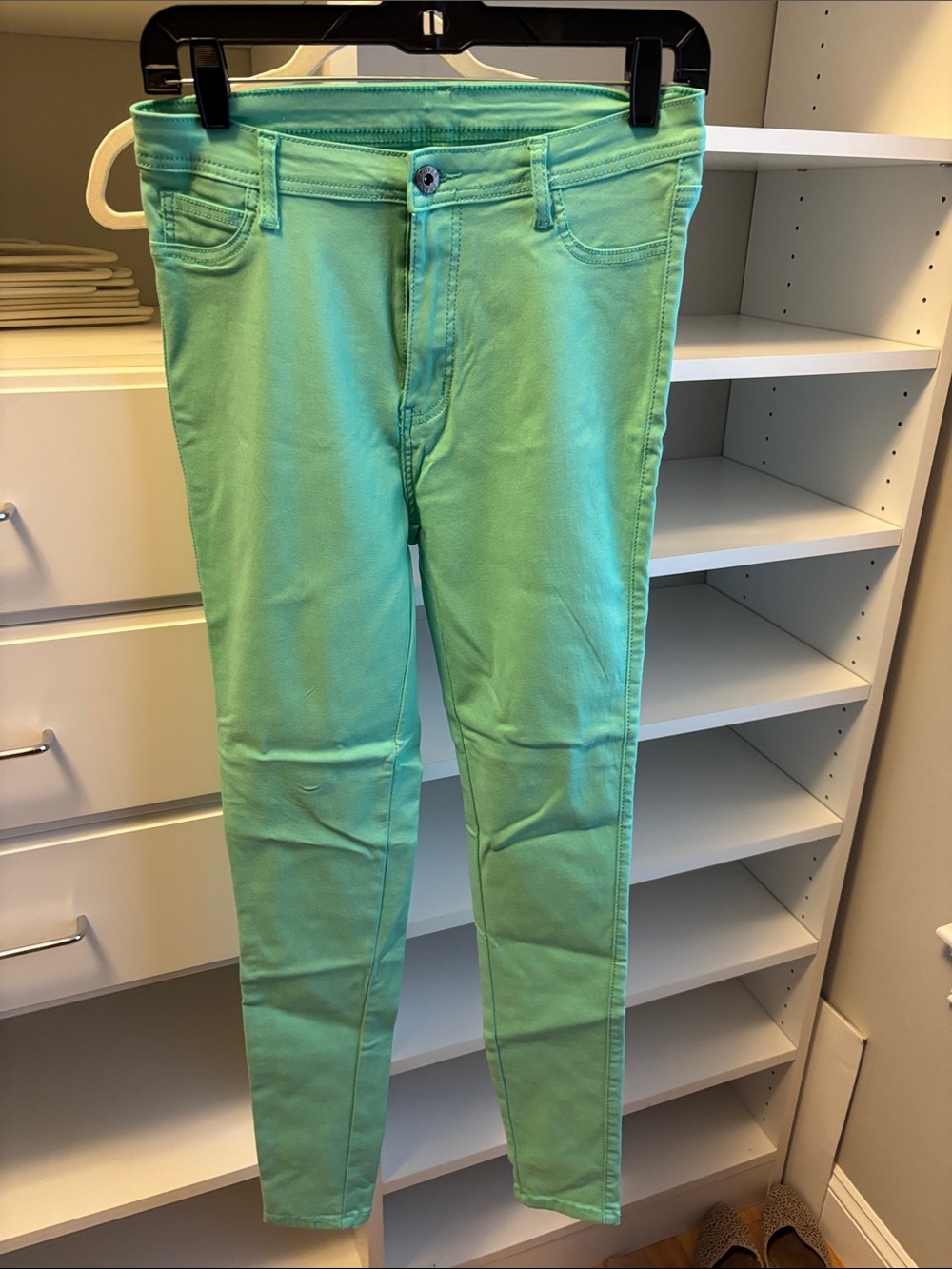 Women’s Skinny Jeans in Mint Green - Stretch Slim Fit